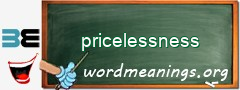 WordMeaning blackboard for pricelessness